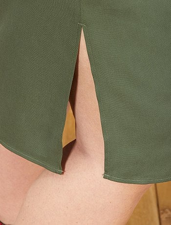 Mulher tamanhos grandes - Vestido camisa em lyocell - Kiabi