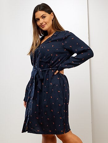 Vestido camisa estampado - Kiabi