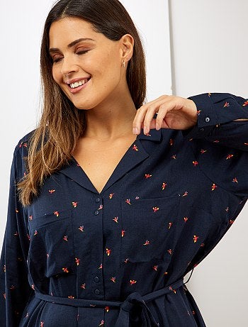 Vestido camisa estampado - Kiabi