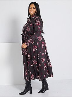 Vestido-camisa estampado - Kiabi