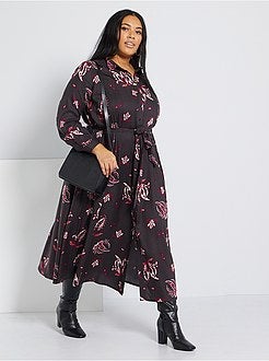 Vestido-camisa estampado - Kiabi