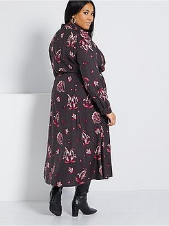 Vestido-camisa estampado - Kiabi