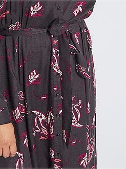 Vestido-camisa estampado - Kiabi