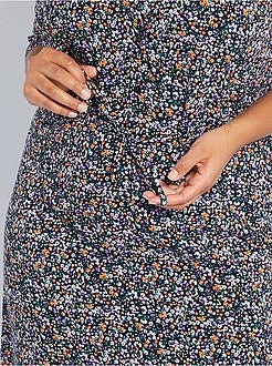 Vestido-camisa florido - Kiabi