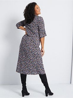 Vestido-camisa florido - Kiabi