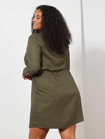 Vestido-camisa fluido - Kiabi