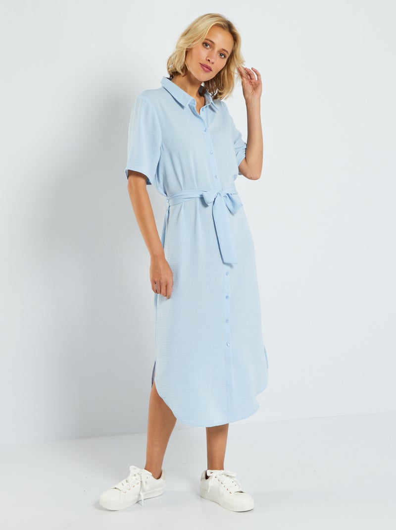Vestido-camisa fluido 'JDY' Azul - Kiabi
