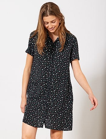 Vestido-camisa fluido - Kiabi