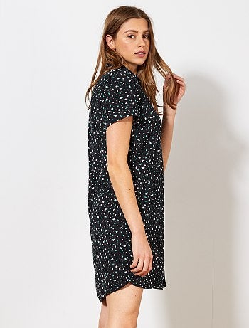 Vestido-camisa fluido - Kiabi