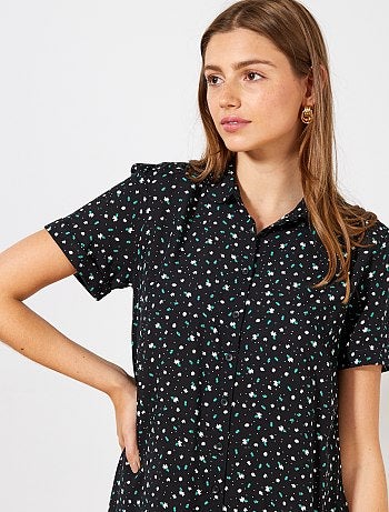 Vestido-camisa fluido - Kiabi