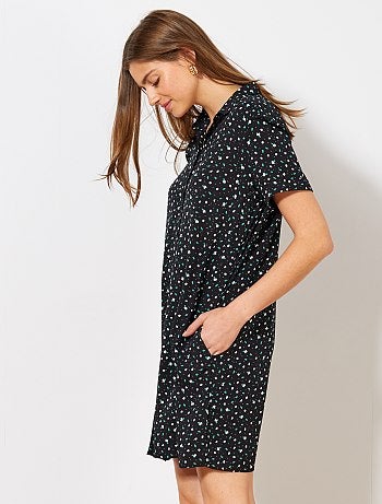 Vestido-camisa fluido - Kiabi