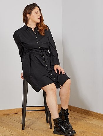 Vestido-camisa fluido - Kiabi