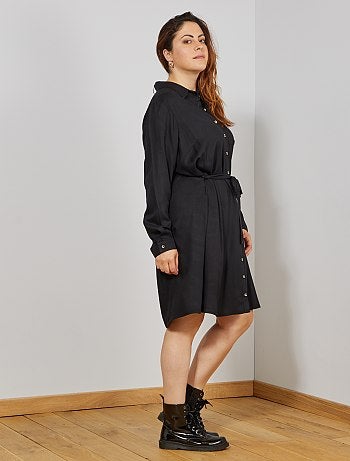 Vestido-camisa fluido - Kiabi