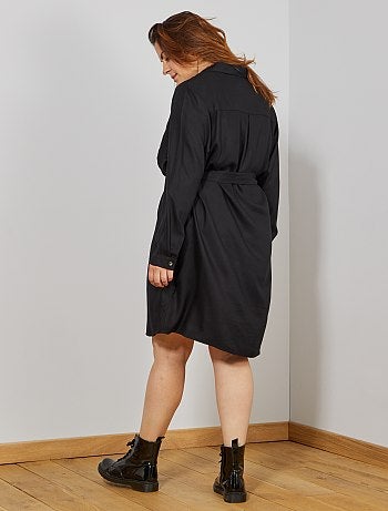 Vestido-camisa fluido - Kiabi