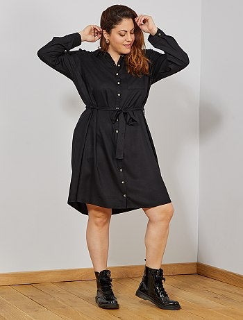 Vestido-camisa fluido - Kiabi