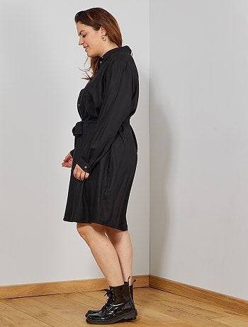 Vestido-camisa fluido - Kiabi