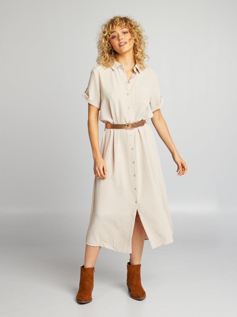 Vestido-camisa 'JDY' BEGE - Kiabi