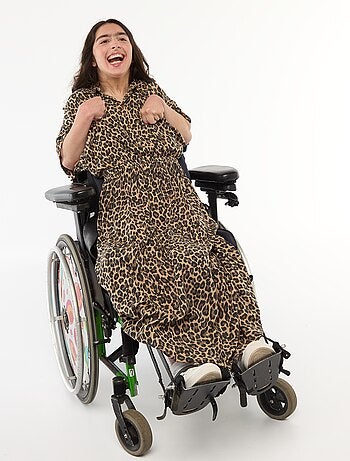 Vestido-camisa longo estampado leopardo - coleção fácil de vestir