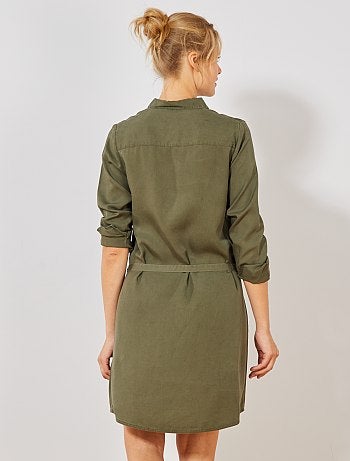 Futura mamã - Vestido-camisa pré-mamã em lyocell - Kiabi