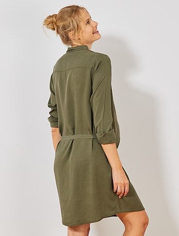 Futura mamã - Vestido-camisa pré-mamã em lyocell - Kiabi