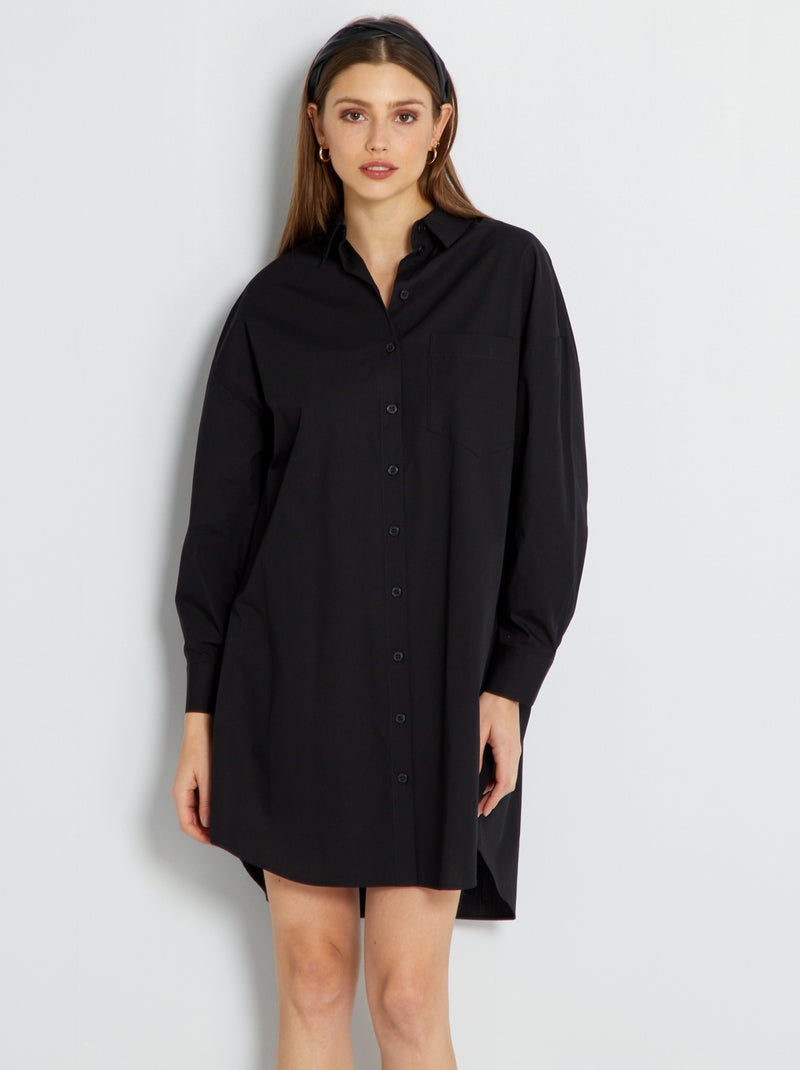 Vestido-camisa Preto - Kiabi