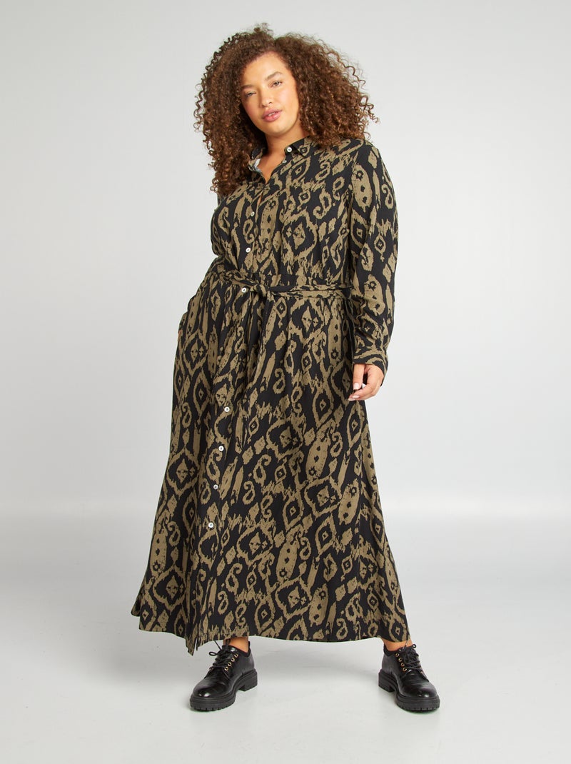 Vestido-camisa PRETO - Kiabi