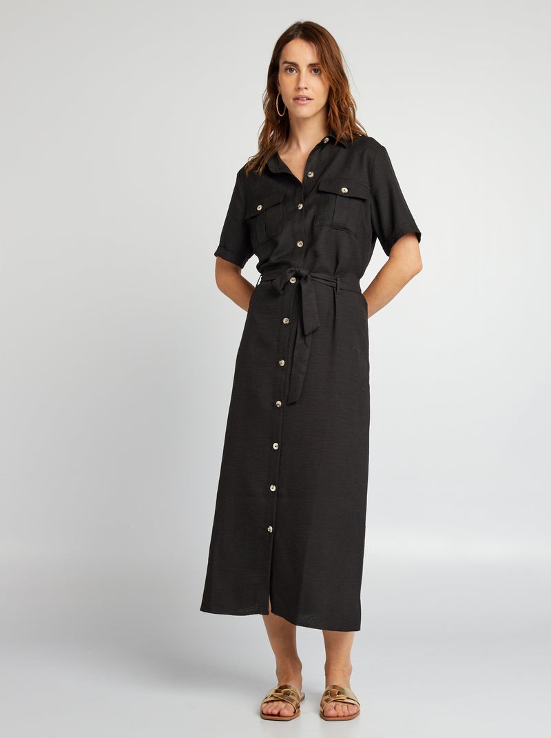 Vestido-camisa Preto - Kiabi