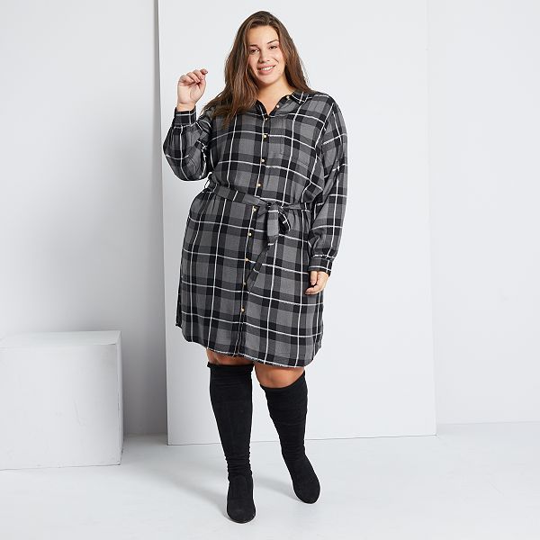 vestido camisa preto