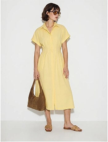 Vestido camisaria midi ajustado lucci