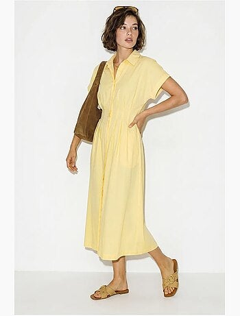 Vestido camisaria midi ajustado lucci