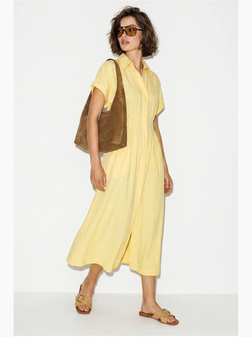 Vestido camisaria midi ajustado lucci - Kiabi Vestido camisaria midi ajustado lucci - Kiabi