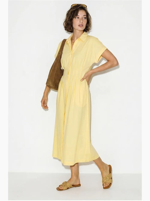 Vestido camisaria midi ajustado lucci - Kiabi Vestido camisaria midi ajustado lucci - Kiabi