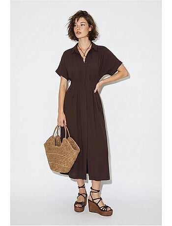 Vestido camisaria midi ajustado lucci