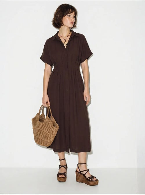 Vestido camisaria midi ajustado lucci - Kiabi Vestido camisaria midi ajustado lucci - Kiabi