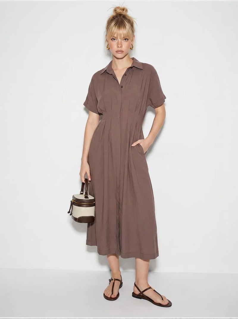 Vestido camisaria midi ajustado lucci Toupe - Kiabi