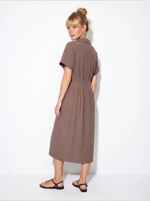 Vestido camisaria midi ajustado lucci - Kiabi Vestido camisaria midi ajustado lucci - Kiabi
