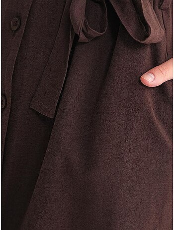 Vestido camiseiro com cinto mixray