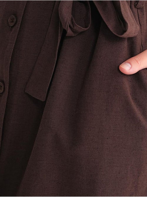 Vestido camiseiro com cinto mixray - Kiabi Vestido camiseiro com cinto mixray - Kiabi