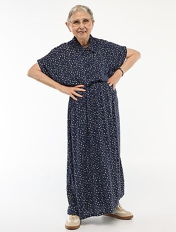 Vestido-camisa longo estampado leopardo - coleção fácil de vestir