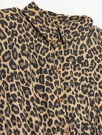 Vestido Camiseiro Comprido Leopardo - So Easy