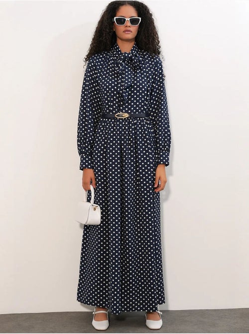 Vestido camiseiro maxi de bolinhas bdart - Kiabi