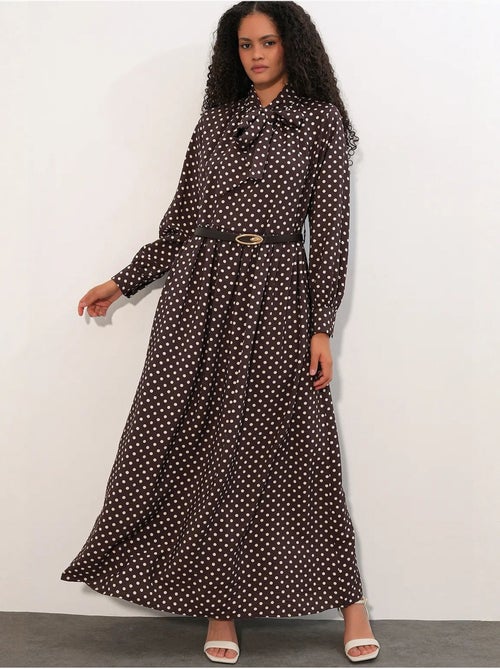 Vestido camiseiro maxi de bolinhas bdart - Kiabi Vestido camiseiro maxi de bolinhas bdart - Kiabi