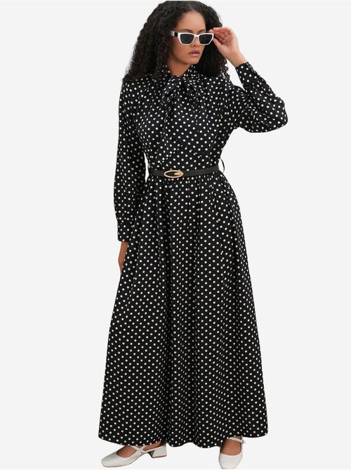 Vestido camiseiro maxi de bolinhas bdart - Kiabi Vestido camiseiro maxi de bolinhas bdart - Kiabi