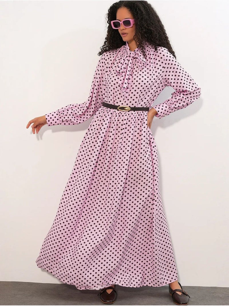 Vestido camiseiro maxi de bolinhas bdart Rosa - Kiabi