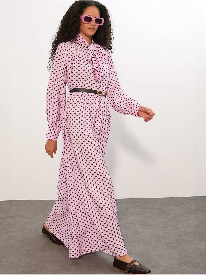 Vestido camiseiro maxi de bolinhas bdart Rosa - Kiabi