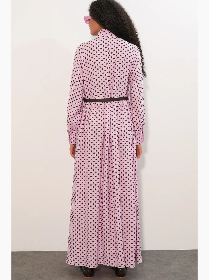 Vestido camiseiro maxi de bolinhas bdart Rosa - Kiabi