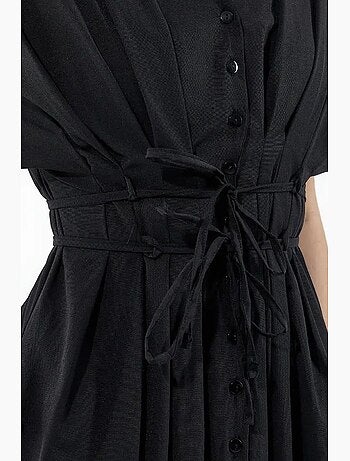 Vestido camiseiro midi casual com decote em v busem