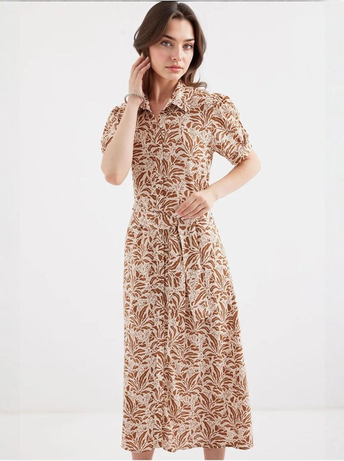Vestido camiseiro midi com estampado zebra e cinto bdart - Kiabi Vestido camiseiro midi com estampado zebra e cinto bdart - Kiabi