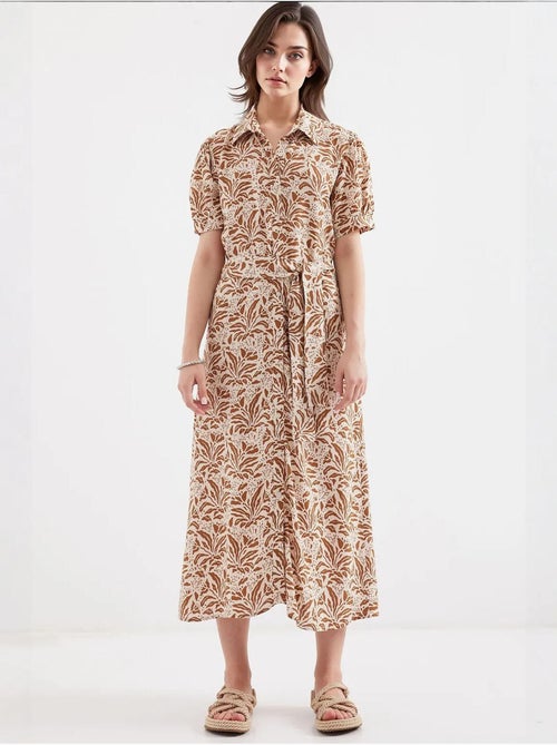 Vestido camiseiro midi com estampado zebra e cinto bdart - Kiabi Vestido camiseiro midi com estampado zebra e cinto bdart - Kiabi