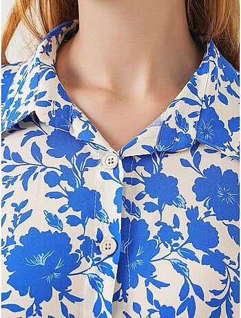 Vestido camiseiro midi com padrão bdart